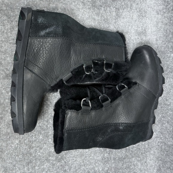 Sorel Boots Women's 9.5 Black Joan of Arctic Wedge II Shearling - Picture 4 of 9